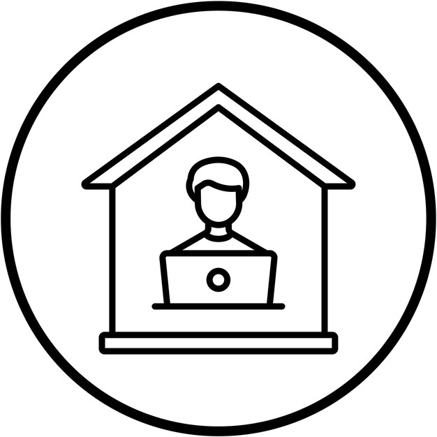 Estilo del icono de la casa sentada de diseño vectorial