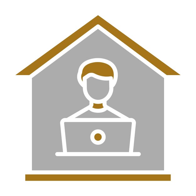 Estilo del icono de la casa sentada de diseño vectorial