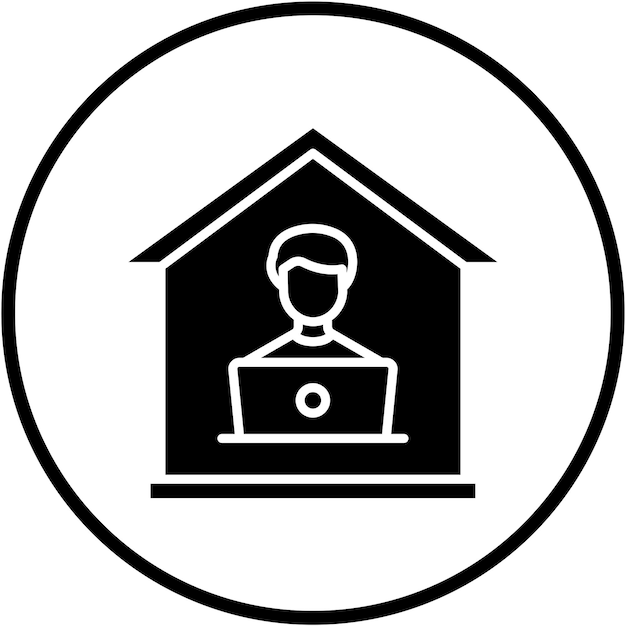 Estilo del icono de la casa sentada de diseño vectorial