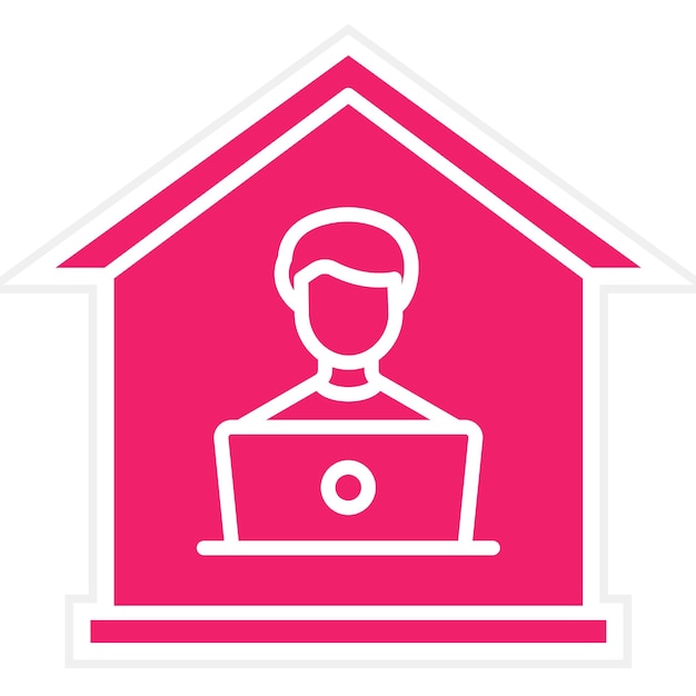 Estilo del icono de la casa sentada de diseño vectorial
