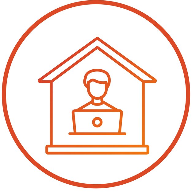 Estilo del icono de la casa sentada de diseño vectorial