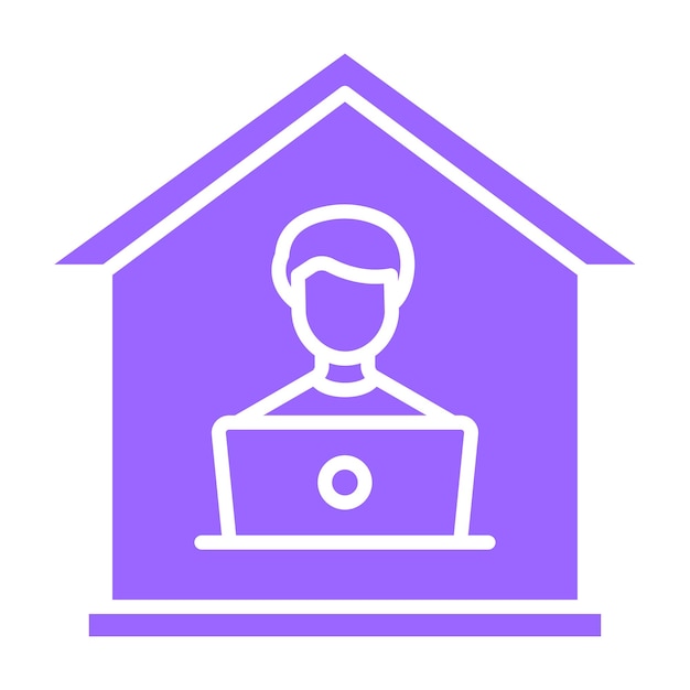 Estilo del icono de la casa sentada de diseño vectorial