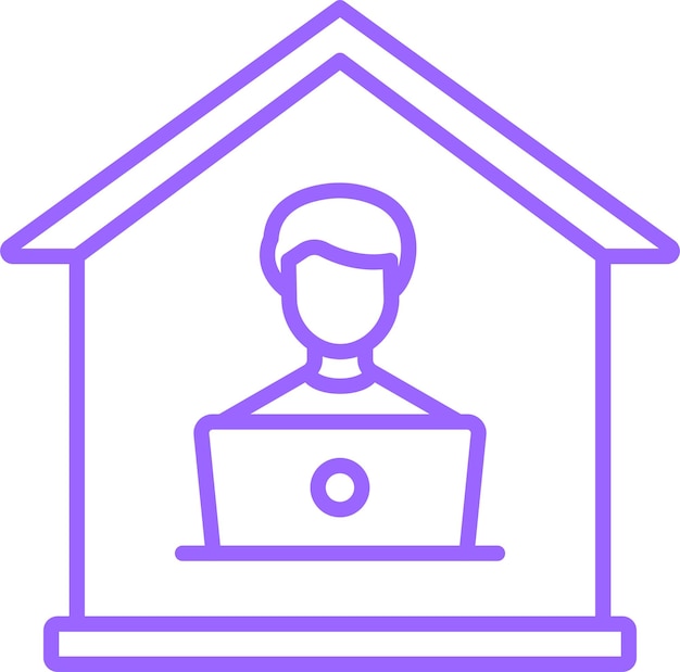 Estilo del icono de la casa sentada de diseño vectorial