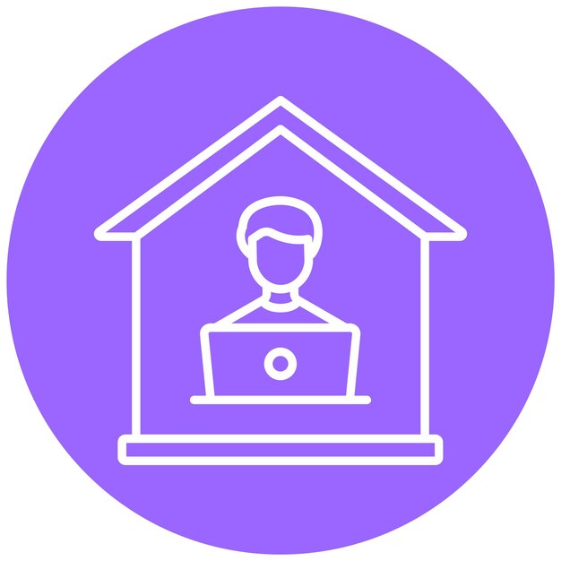 Estilo del icono de la casa sentada de diseño vectorial