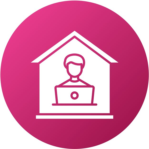 Estilo del icono de la casa sentada de diseño vectorial