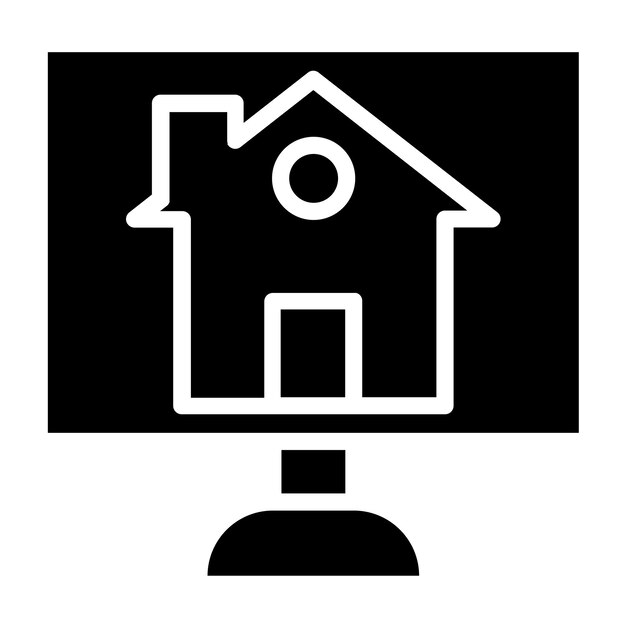 Estilo del icono de la casa virtual de diseño vectorial