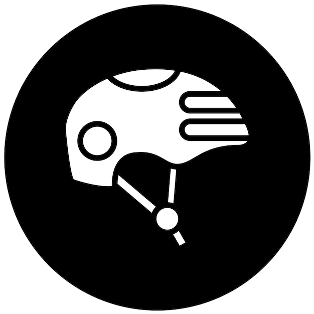 Estilo del icono del casco de protección de diseño vectorial