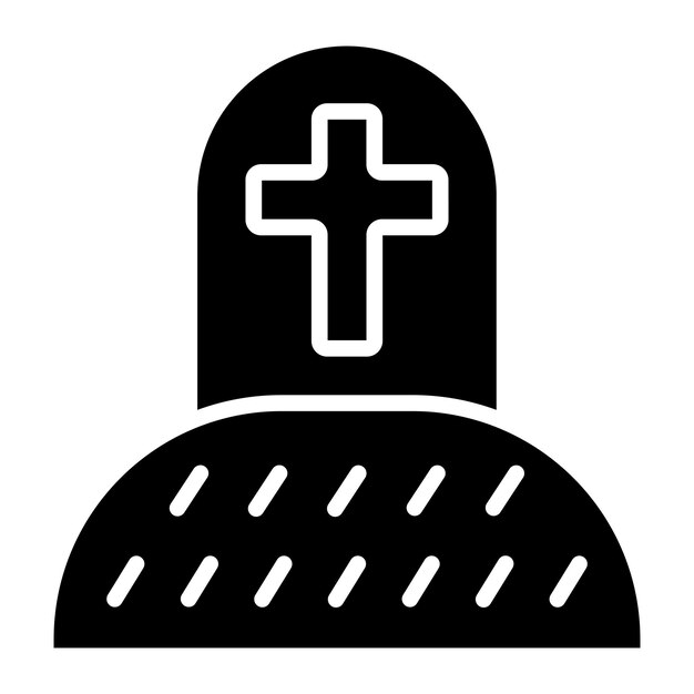 Estilo de icono de cementerio de diseño vectorial