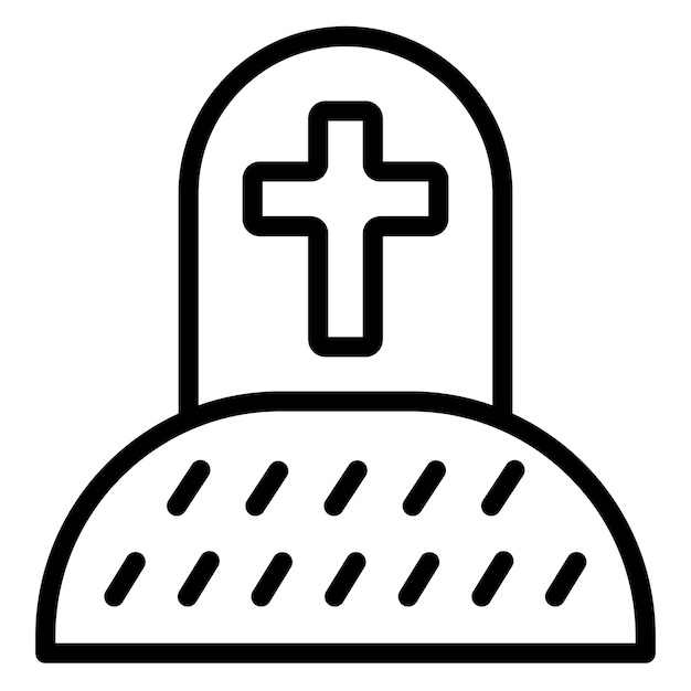 Estilo de icono de cementerio de diseño vectorial