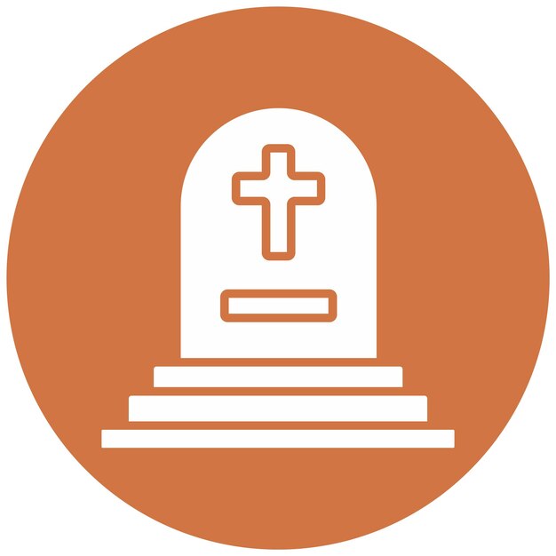Estilo de icono de cementerio de diseño vectorial