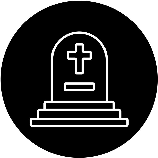Estilo de icono de cementerio de diseño vectorial