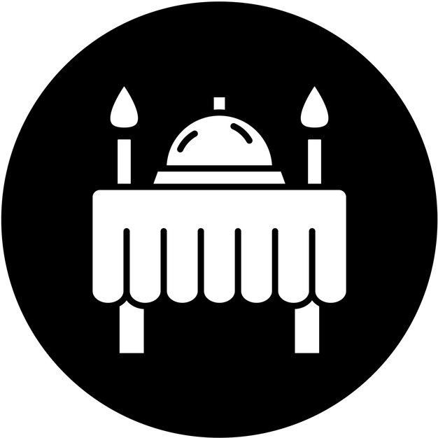 Estilo de icono de la cena de diseño vectorial