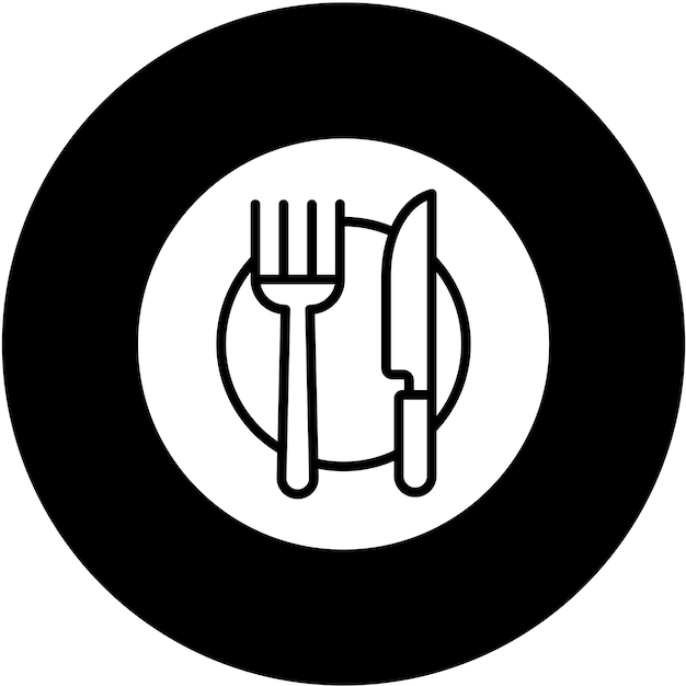 Estilo de icono de la cena de diseño vectorial