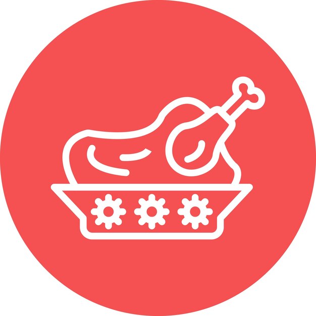 Estilo del icono de la cena de pollo