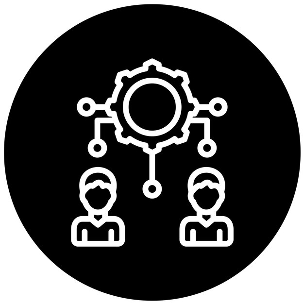Estilo del icono del centro de comunicación de diseño vectorial