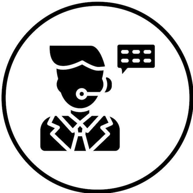Estilo de icono del centro de discusión de diseño vectorial