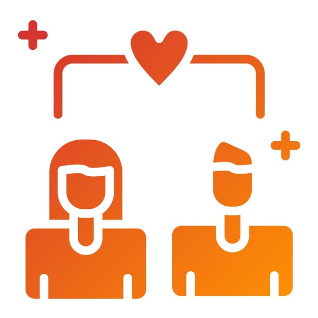 Estilo de icono del centro de diseño vectorial de romance