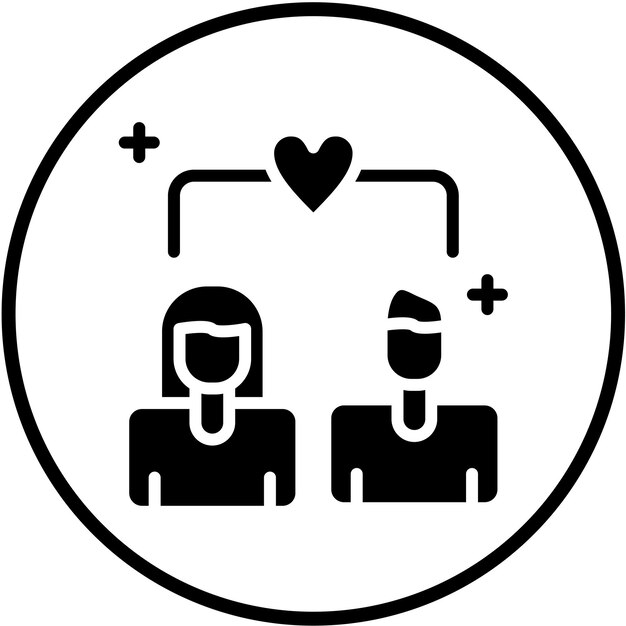 Estilo de icono del centro de diseño vectorial de romance