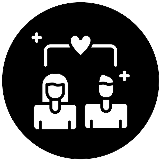 Estilo de icono del centro de diseño vectorial de romance