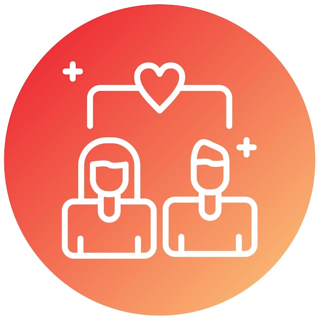 Estilo de icono del centro de diseño vectorial de romance