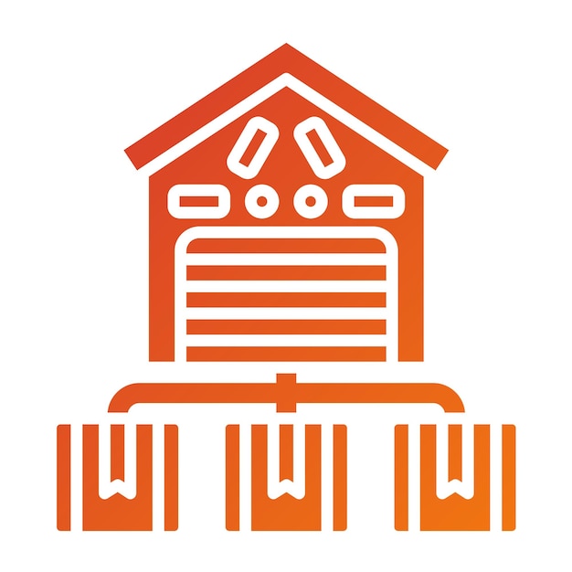 Estilo del icono del centro de distribución de diseño vectorial