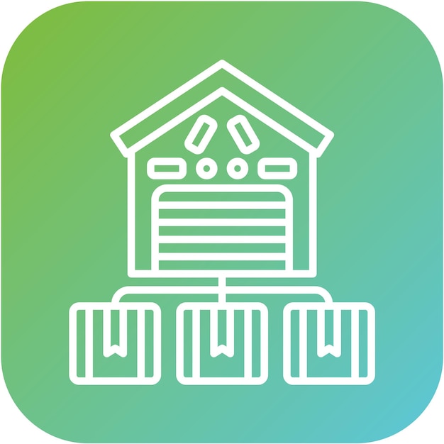 Estilo del icono del centro de distribución de diseño vectorial