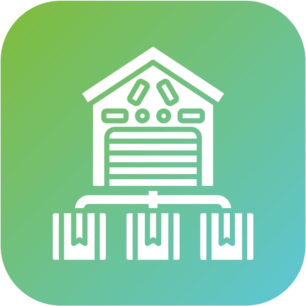 Estilo del icono del centro de distribución de diseño vectorial