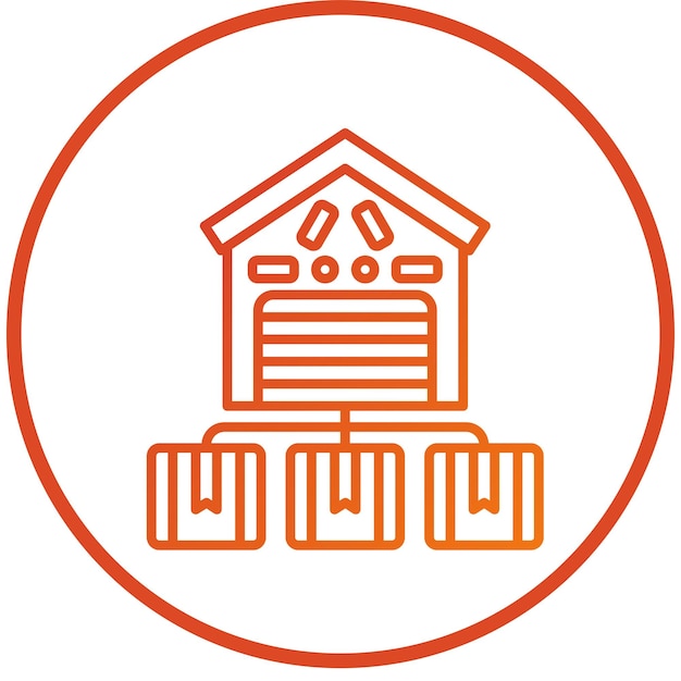 Estilo del icono del centro de distribución de diseño vectorial