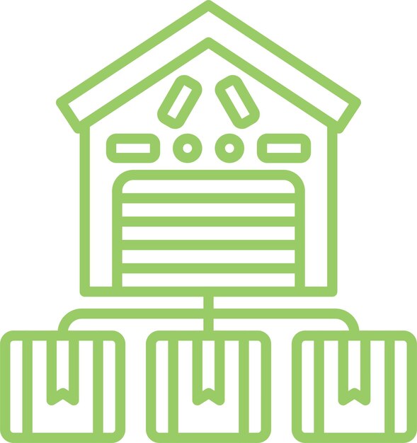 Estilo del icono del centro de distribución de diseño vectorial
