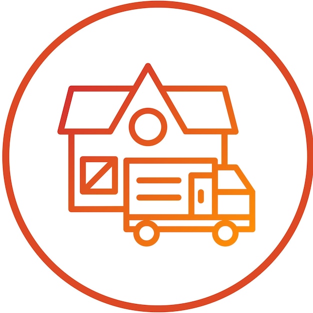 Estilo del icono del centro de envío de diseño vectorial