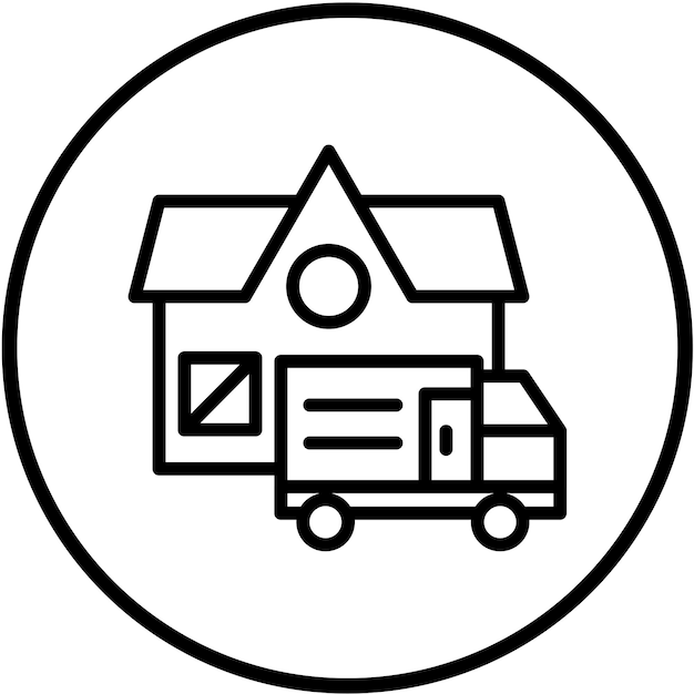 Estilo del icono del centro de envío de diseño vectorial