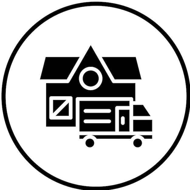 Estilo del icono del centro de envío de diseño vectorial