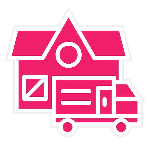 Estilo del icono del centro de envío de diseño vectorial