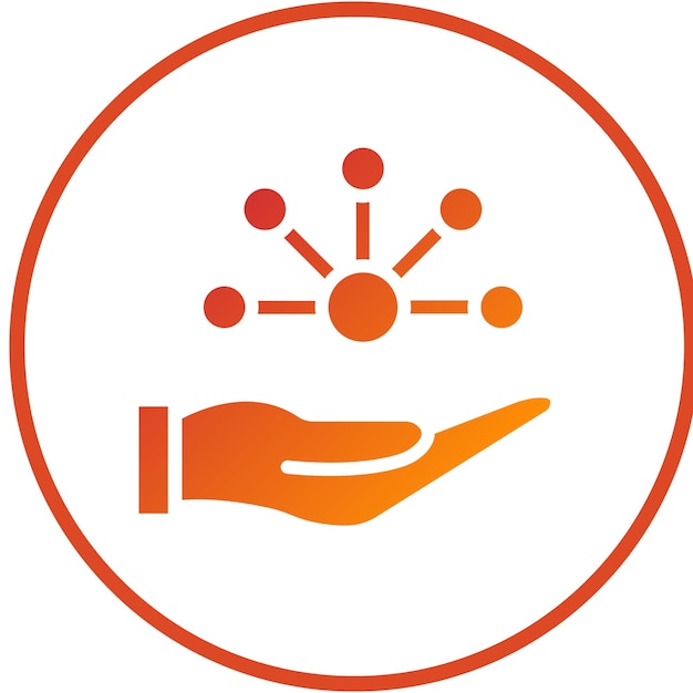 Estilo del icono del centro de interacción de diseño vectorial