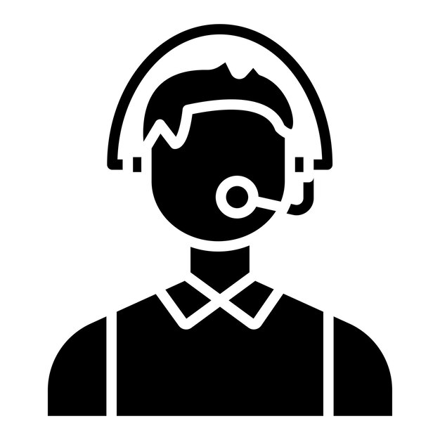 Estilo de icono del centro de llamadas de diseño vectorial