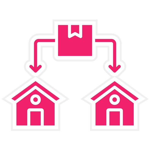 Estilo del icono del centro del paquete de diseño vectorial