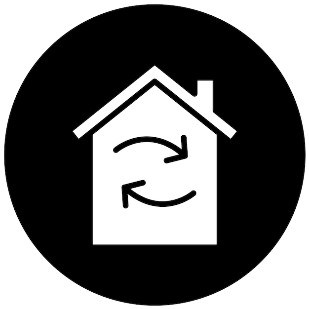 Estilo del icono del centro de reciclaje de diseño vectorial