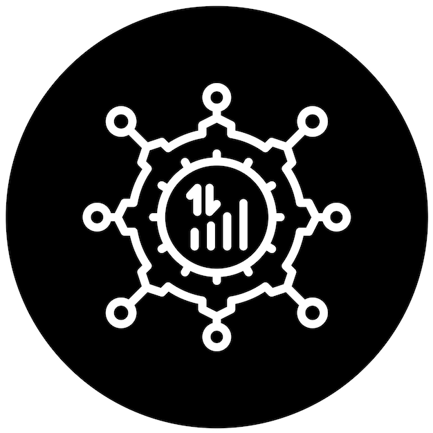 Estilo del icono del centro de servicios múltiples de diseño vectorial