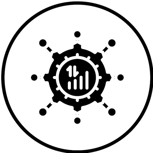 Estilo del icono del centro de servicios múltiples de diseño vectorial