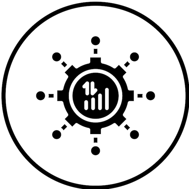 Estilo del icono del centro de servicios múltiples de diseño vectorial