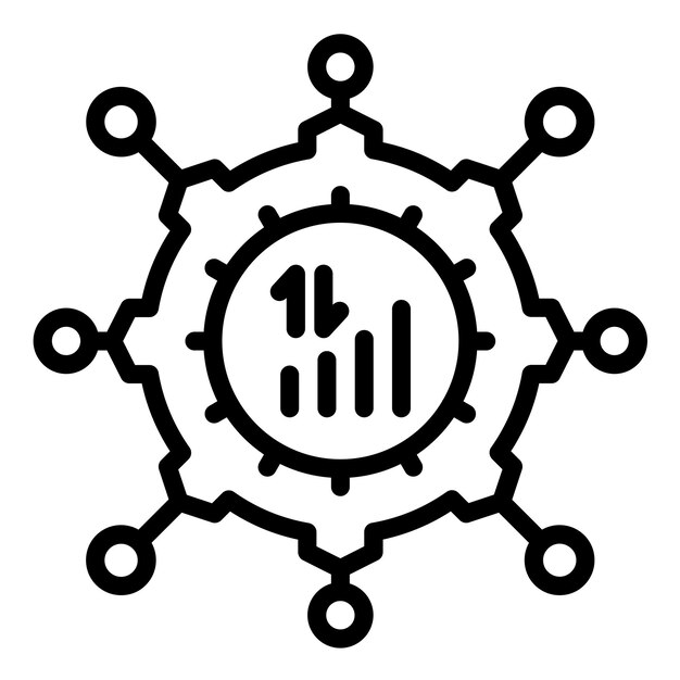 Estilo del icono del centro de servicios múltiples de diseño vectorial