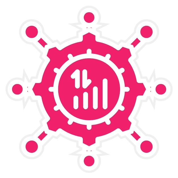 Estilo del icono del centro de servicios múltiples de diseño vectorial
