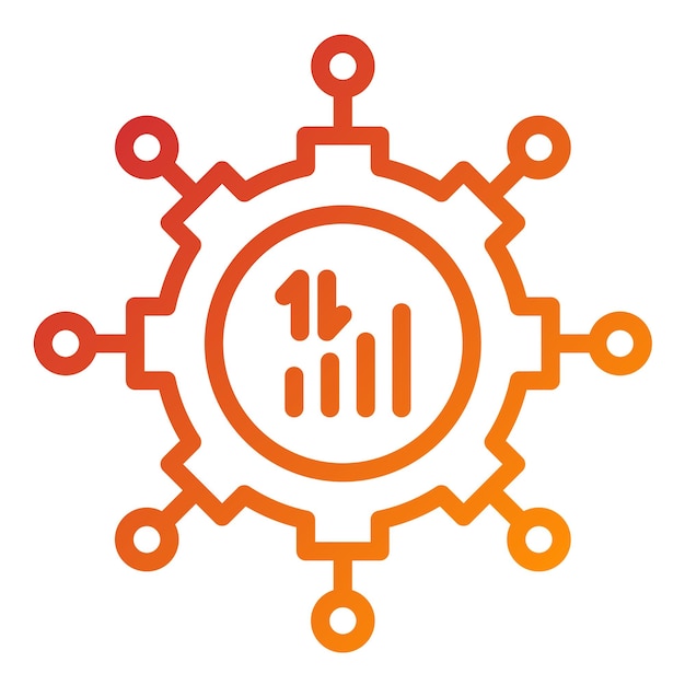 Estilo del icono del centro de servicios múltiples de diseño vectorial