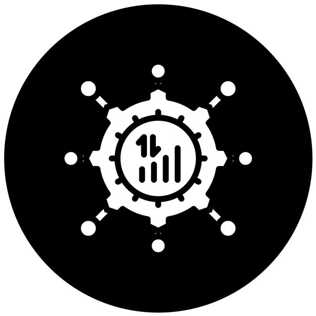 Estilo del icono del centro de servicios múltiples de diseño vectorial