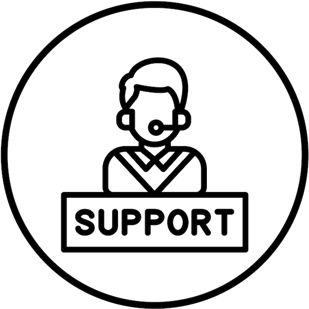 Estilo del icono del centro de soporte de diseño vectorial