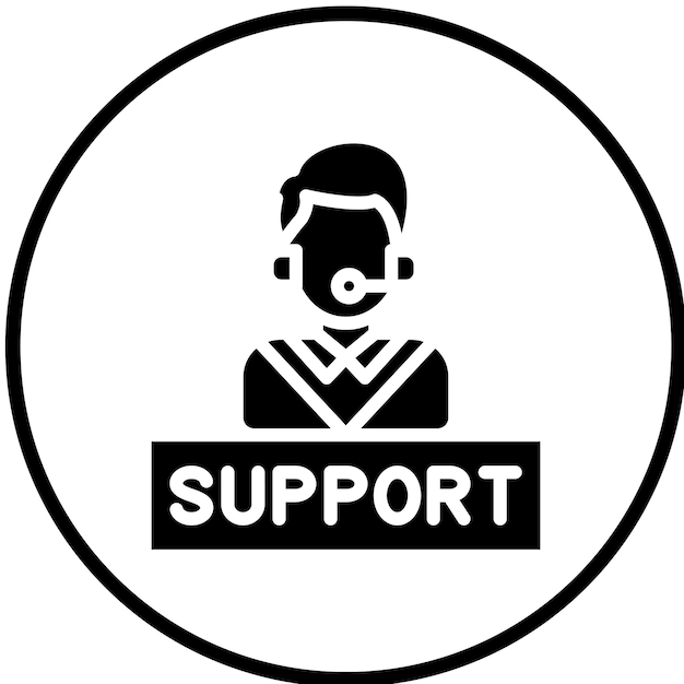 Estilo del icono del centro de soporte de diseño vectorial