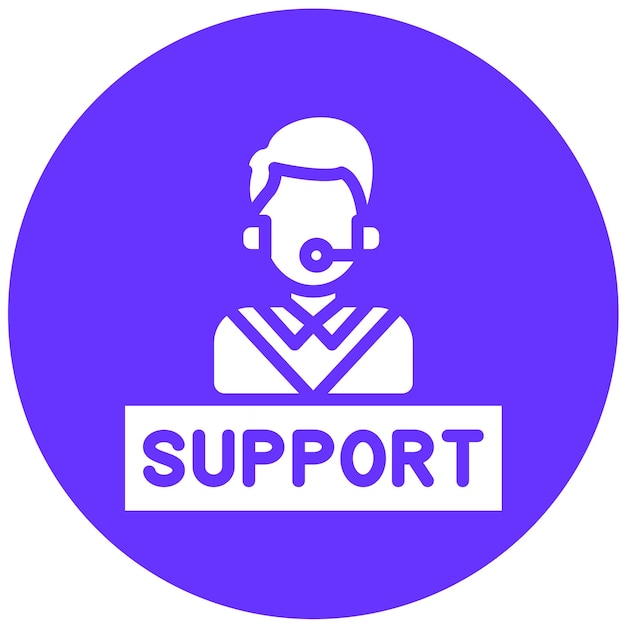 Estilo del icono del centro de soporte de diseño vectorial