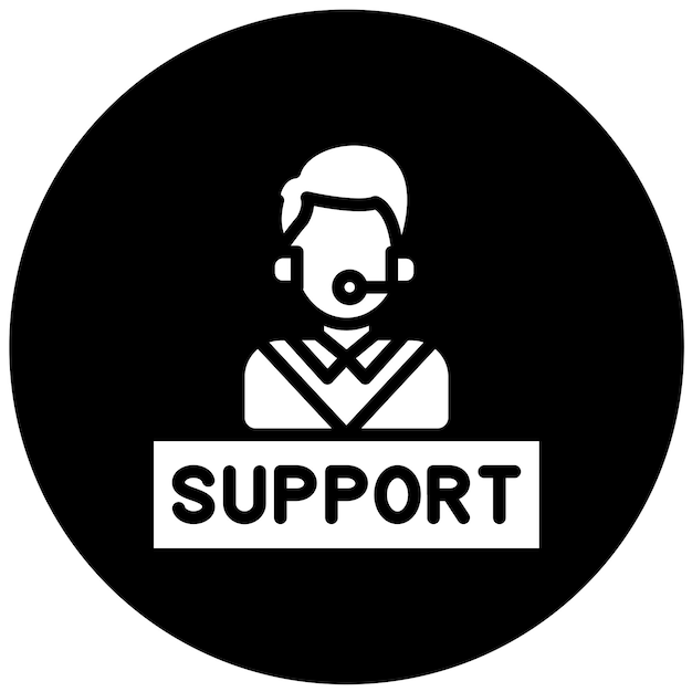Estilo del icono del centro de soporte de diseño vectorial