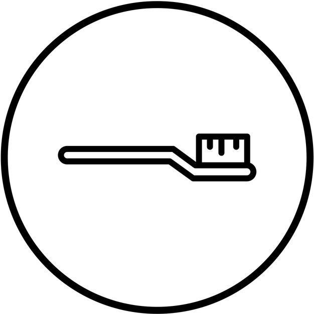Estilo del icono del cepillo de dientes de diseño vectorial