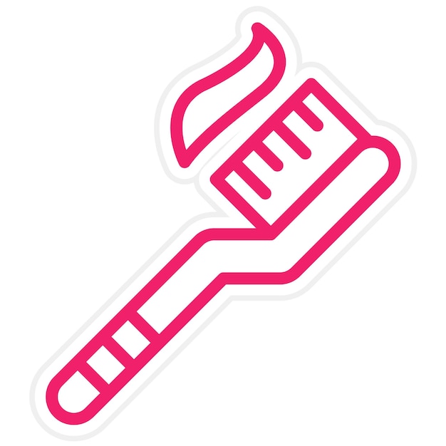 Estilo del icono del cepillo de dientes de diseño vectorial